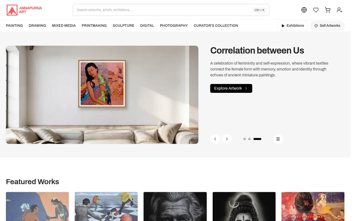 Annapurna Art website screenshot