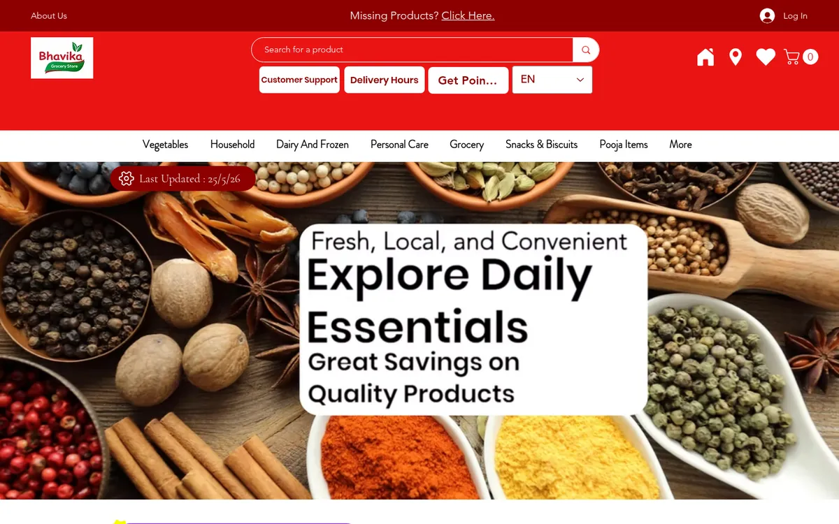 Bhavika Store website screenshot